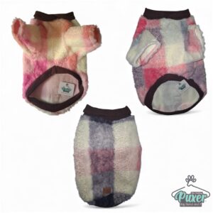 Sweater de felpa pastel cuadros