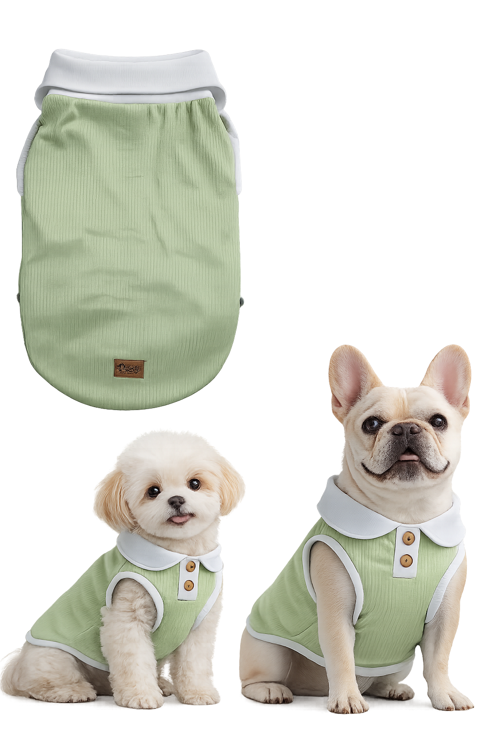 Tank Top Tipo Polo Verde Olivo - Imagen 3